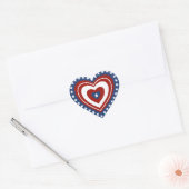 Patriotic USA Heart Hart Sticker (Envelop)