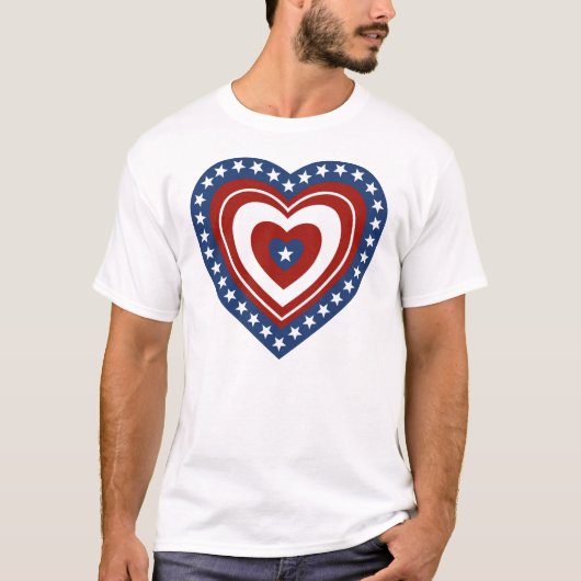 Patriotic USA Heart T-shirt (Voorkant)