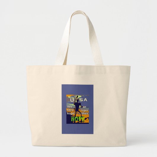 Patriotic USA Hope Graphic Grote Tote Bag (Voorkant)