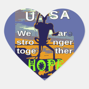 Patriotic USA Hope Graphic Hart Sticker