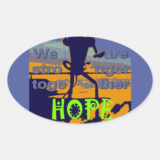 Patriotic USA Hope Graphic Ovale Sticker (Voorkant)
