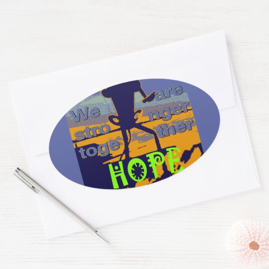 Patriotic USA Hope Graphic Ovale Sticker (Envelop)