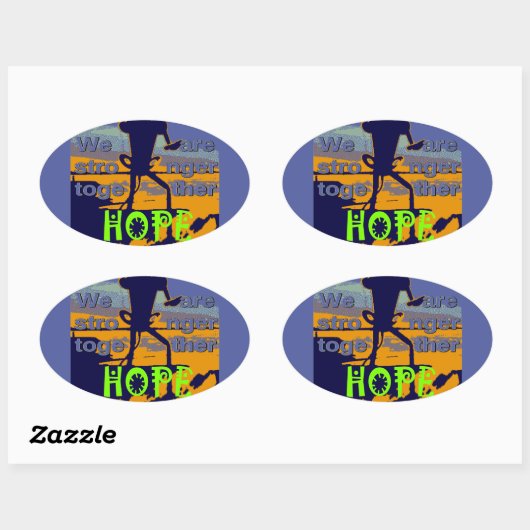 Patriotic USA Hope Graphic Ovale Sticker (Vel)