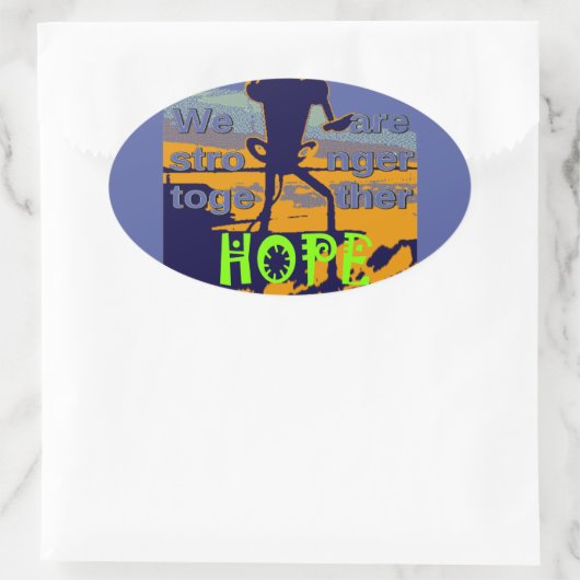 Patriotic USA Hope Graphic Ovale Sticker (Tas)