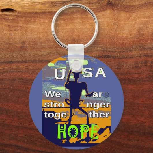 Patriotic USA Hope Graphic Sleutelhanger (Voorkant)