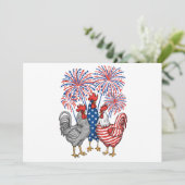 Patriotic USA Kip USA Hen 4th van juli Kaart (Staand voorkant)