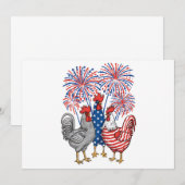 Patriotic USA Kip USA Hen 4th van juli Kaart (Voorkant / Achterkant)
