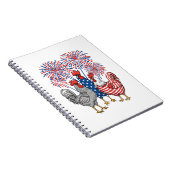 Patriotic USA Kip USA Hen 4th van juli Notitieboek (Rechterzijde)
