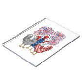 Patriotic USA Kip USA Hen 4th van juli Notitieboek (Linkerzijde)