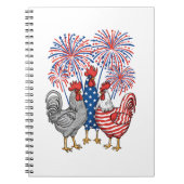 Patriotic USA Kip USA Hen 4th van juli Notitieboek (Voorkant)