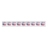 Patriotic USA Lettering and American Flag Over Map Grosgrain Lint (Voorkant)