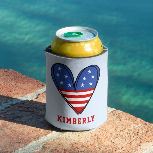 Patriotic USA Love Heart Blikjeskoeler (Insitu Zwembad)