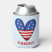 Patriotic USA Love Heart Blikjeskoeler (Blikje Voorkant)