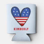 Patriotic USA Love Heart Blikjeskoeler (Achterkant)