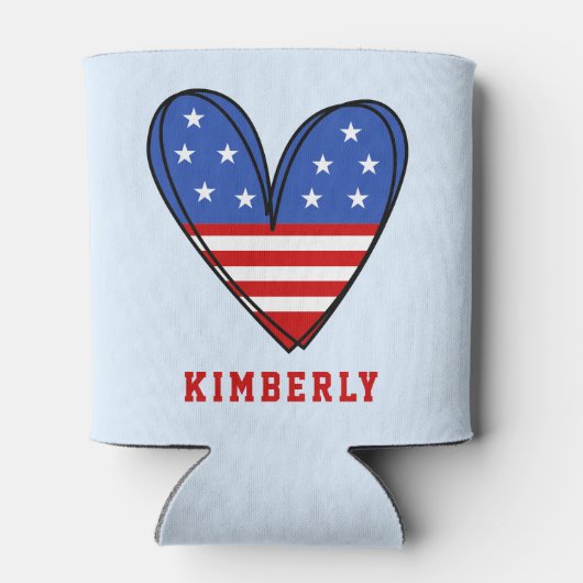 Patriotic USA Love Heart Blikjeskoeler (Achterkant)