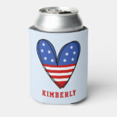 Patriotic USA Love Heart Blikjeskoeler (Blikje Achterkant)