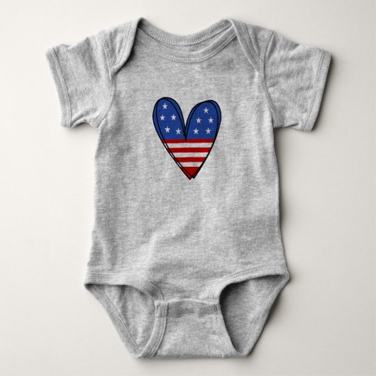Patriotic USA Love Heart Romper (Voorkant)