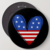Patriotic USA Love Heart Ronde Button 6,0 Cm (Voorkant /achterkant)