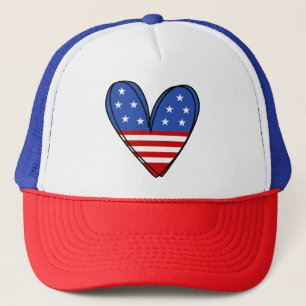 Patriotic USA Love Heart Trucker Pet