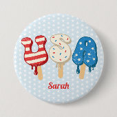 Patriotic USA Love Popsiche Ronde Button 7,6 Cm (Voorkant)
