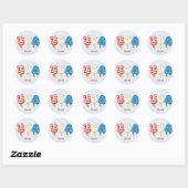 Patriotic USA Love Popsiche Ronde Sticker (Vel)