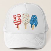 Patriotic USA Love Popsiche Trucker Pet (Voorkant)