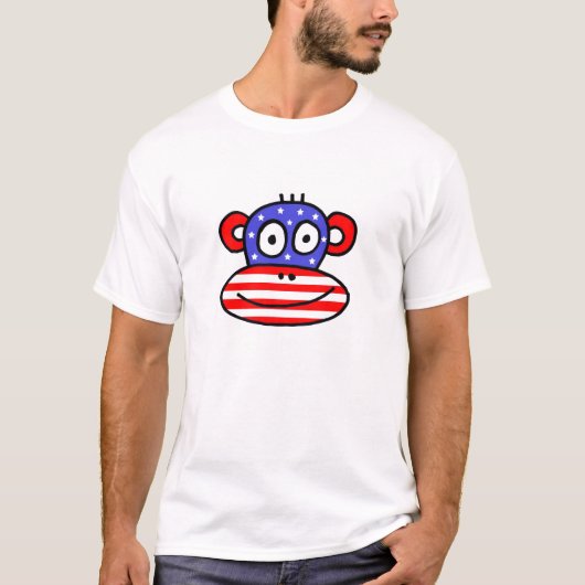 Patriotic USA Monkey T-shirt (Voorkant)