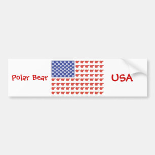 Patriotic USA Polar Beren Bumpersticker
