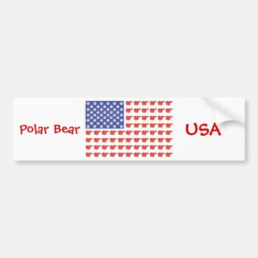Patriotic USA Polar Beren Bumpersticker (Voorkant)