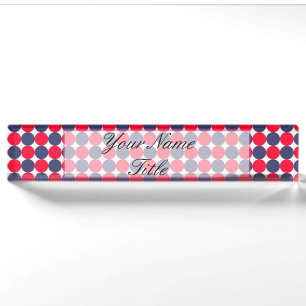 Patriotic USA Rood Blauw Desk naamplaat Custom Nam Naambordje