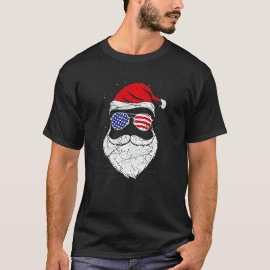 Patriotic USA Santa Claus   T-shirt (Voorkant)