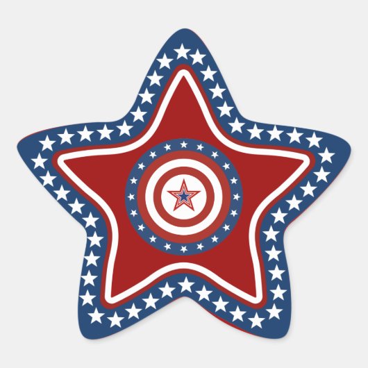 Patriotic USA Star Ster Sticker (Voorkant)