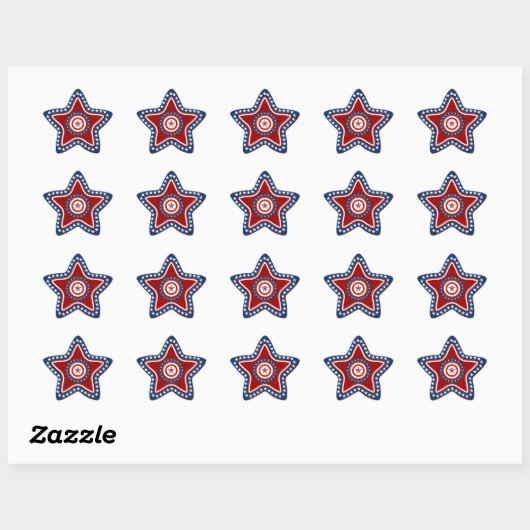 Patriotic USA Star Ster Sticker (Vel)