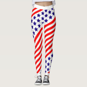 Patriotic USA Stars and Stripes Leggings