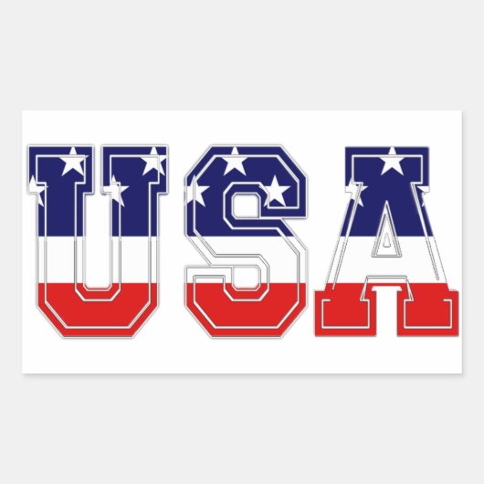 Patriotic USA Stars and Stripes Rechthoekige Sticker (Voorkant)