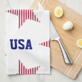 Patriotic USA Stars Red White Blue Olympics Theedoek (Quarter Fold)