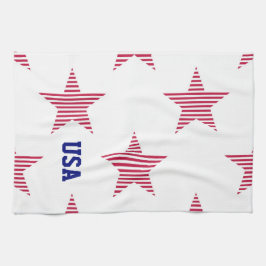 Patriotic USA Stars Red White Blue Olympics Theedoek