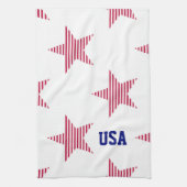 Patriotic USA Stars Red White Blue Olympics Theedoek (Verticaal)