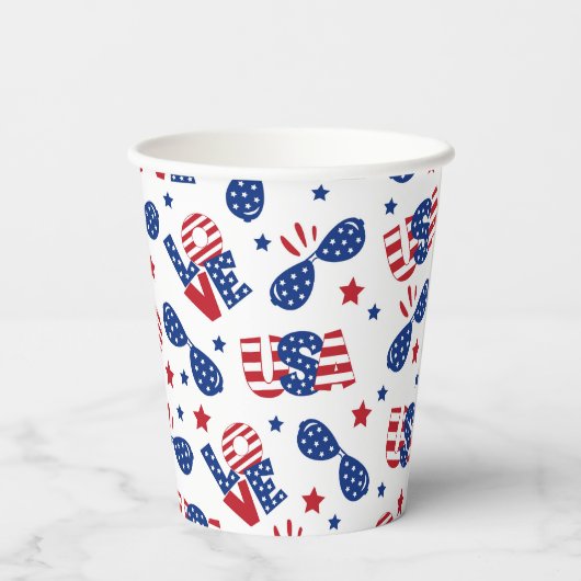 Patriotic USA Summer Papieren Bekers (Achterkant)