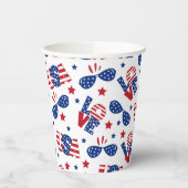 Patriotic USA Summer Papieren Bekers (Links)