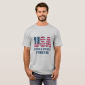 Patriotic USA T-Shirt – Stars & Stripes Vlag T-shi (Voorkant volledig)