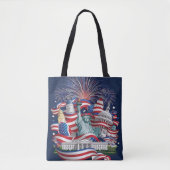 Patriotic USA Tote Bag – Double-Sided American Fla (Voorkant)