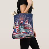 Patriotic USA Tote Bag – Double-Sided American Fla (Dichtbij)