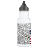 Patriotic USA vlag Snowman Glitter Kerstmis Waterfles (Links)