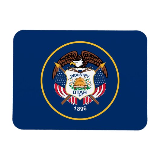 Patriotic Utah State Flag Magneet (Horizontaal)
