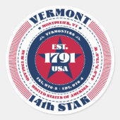 Patriotic Vermont Circle Design Sticker (Voorkant)