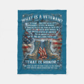 Patriotic Veteran Definition Blank Check Sacrifice Fleece Deken (Voorkant)