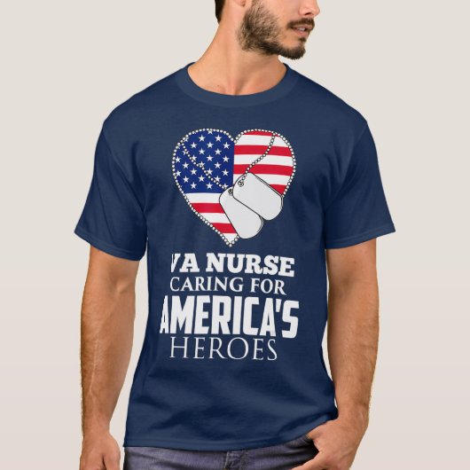 Patriotic Veterans VA Nurse Caring For Americas T-shirt (Voorkant)