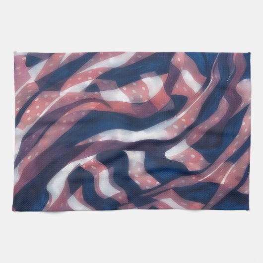 Patriotic Vibes Artsy Kitchen Towel Theedoek (Horizontaal)