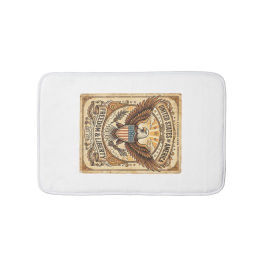 Patriotic Vintage Bald Eagle Distressed Badmat (Voorkant)